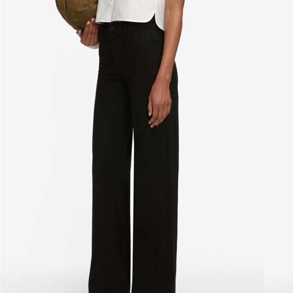 Frame Denim Le Slim Palazzo Black high-rise Wide Leg Pants - Picture 1 of 10